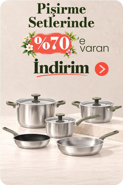 Pişirme setlerinde %70'e varan indirim