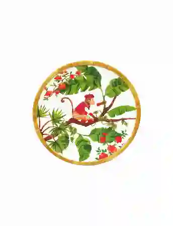 Resim Les Jardins De La Comp Bali Yeşil Beyaz Melamin Kahvaltı Tabağı 23cm