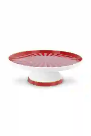 Resim Pip Studio Love Birds Kırmızı Pembe Porselen Mini Kek Standı 24cm