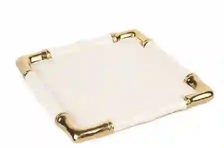 Resim Krem Gold Kare Servis 30cm