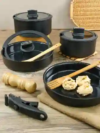 Resim Paçi Belariva Easy Cook Siyah 8 Parça Tencere Seti