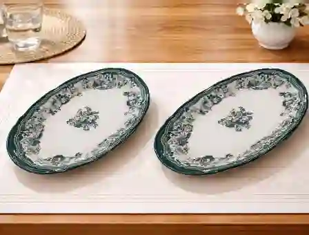 Resim Porser Fulya Kayık Tabak Seti 26Cm 2 Parça Green