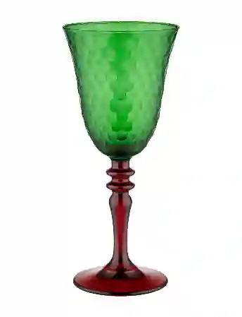 Resim Chiara Alessi Venezia Yeşil Kırmızı Cam Kadeh 270ml &Chiara Alessi&