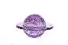 Resim Mor Yuvarlak Cam Obje 18x10cm