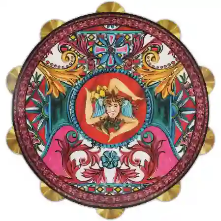 Resim Baci Milano Barok Fuşya Melamin Sunum Tahtası 17.5cm