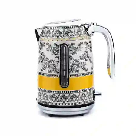 Resim Berghoff Gem Royal Margery 1.7 Litre Sari Siyah Desenli Su Isiticisi