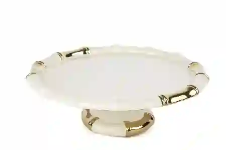 Resim Krem Gold Ayaklı Servis 32x11cm