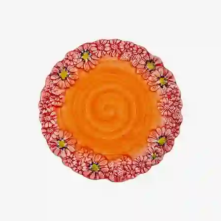 Resim Edelweiss Camomilla Kırmızı Servis Tabağı 22x22cm