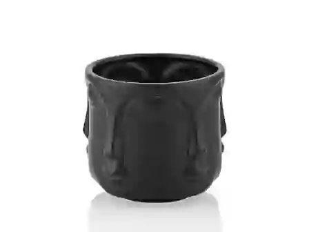Resim Lamedore Havelka Suratlı Siyah Dekoratif Büyük Boy Saksı 11.5x11.5x10.5cm