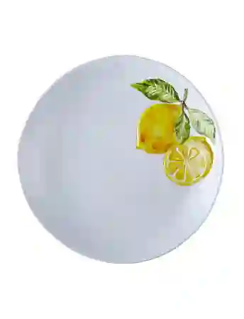 Resim Chiara Alessi Amalfi Limon Kabartmalı Beyaz Tabak 28Cm 