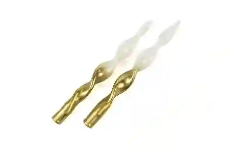 Resim Gold Beyaz 2li Mum 25cm