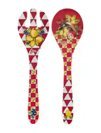 Resim Chiara Alessi Capri Kırmızı Salata Servis Seti