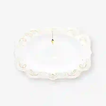 Resim Beyaz Porselen Servis Tabağı 40 cm Royal Gold White