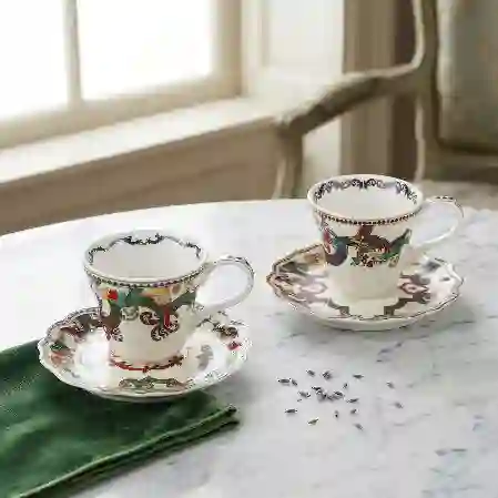 Resim Lucky Art Velora Bone 2'li Kahve Fincanı Seti