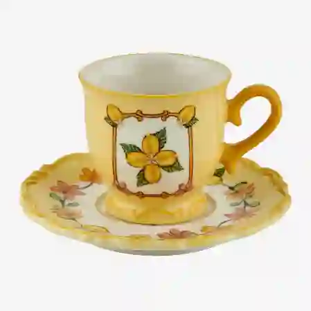 Resim Stoneware Il Sogno Sarı Türk Kahvesi Fincanı 2 Li Set