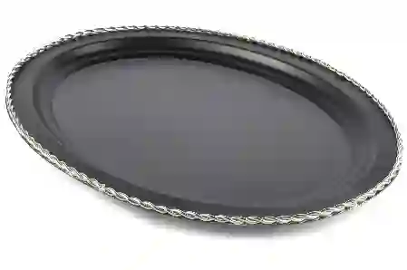 Resim Mikasa Moor Siyah Oval Tepsi 46x35cm