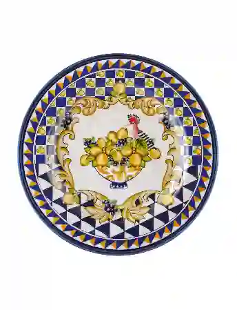 Resim Chiara Alessi Capri Mavi Goblet Desenli Yemek Tabağı 28cm &Chiara Alessi&