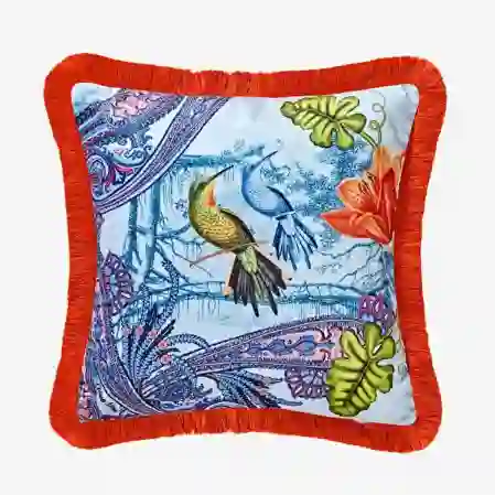 Resim Chiara Alessi Magic Garden Turkuaz Yastık 45x45cm &Chiara Alessi&