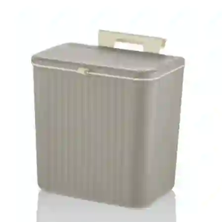 Resim Kosova Çift Yön Kapak Gri Çöp Kovası 15L