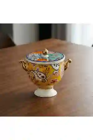 Resim Paısley Bone Kulplu Kavanoz 13Cm