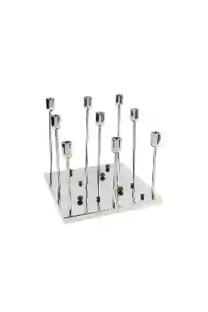 Resim Gümüş 9lu Mumluk 35x33cm