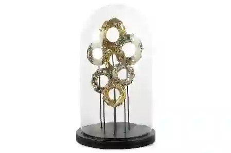 Resim Mikasa Moor Circle Altın Gümüş Dekoratif Cam Fanus 21x37cm