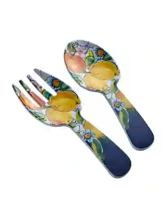 Resim Chiara Alessi Limoncello Mavi Salata Servis Seti 30cm &Chiara Alessi&