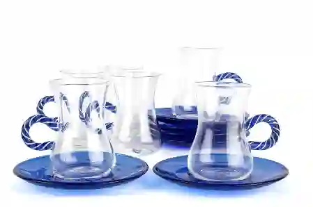 Resim Mikasa Moor 6lı Mavi Kulplu Cam Çay Seti