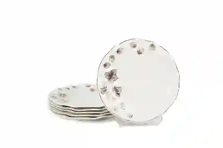 Resim Mikasa Moor Plum 6lı Beyaz Pasta Tabağı 21cm