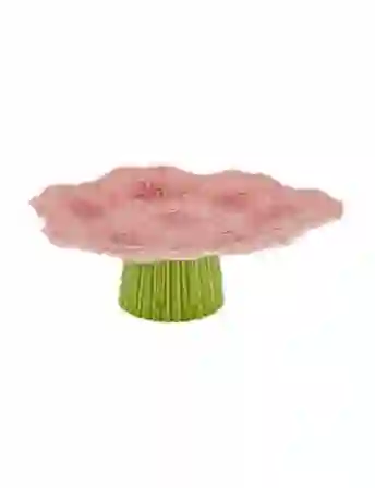 Resim Maria Flor Çiçekli Pembe Kek Standı 28 cm