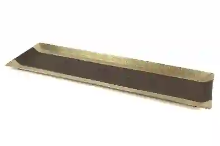Resim Mikasa Moor Gold Kahve Deri Kaplı Dikdörtgen Tepsi 65X21X3Cm