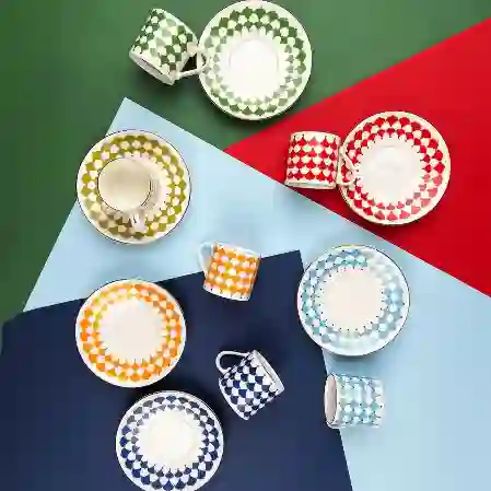 Resim Porser Peyda Mix Kahve Fincan Takımı  6 Kişilik 12 Parça