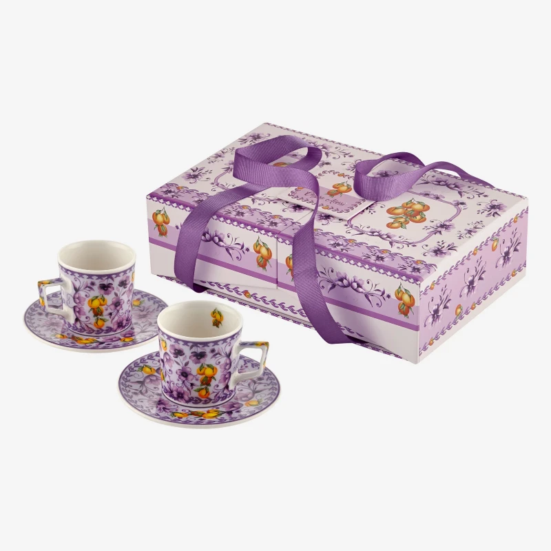 Karabashome. Mor Porselen Kahve Fincan Seti 120 Ml Arancia Collection ...