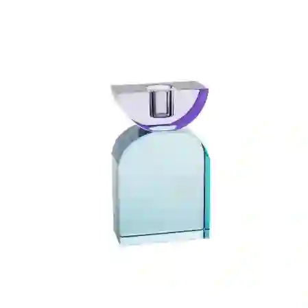 Resim Turkuaz Mor Cam Mumluk 8x4x15cm