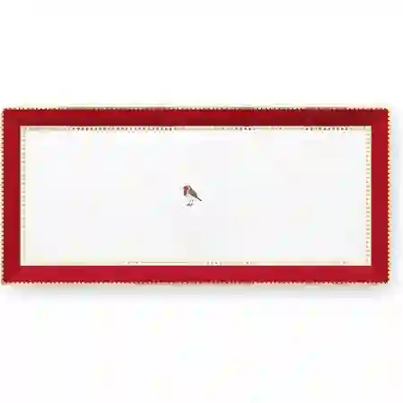 Resim Pip Studio Love Birds Kırmızı Porselen Servis Tabağı 33.3x15.5cm