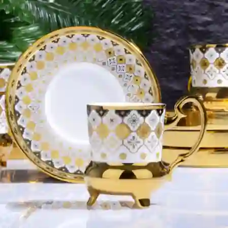 Resim Kosova Xia 6'lı Ayaklı Kahve Takımı 90cc