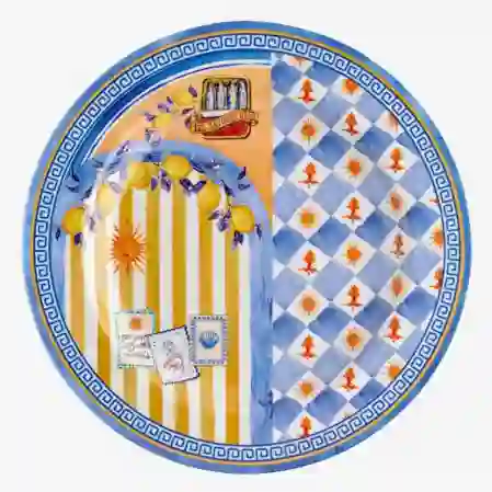 Resim Cote D'Azur Mavi Yemek Tabağı 28cm
