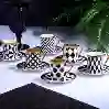 Resim Kosova Black Pattern 6'lı Fincan Takımı 90cc