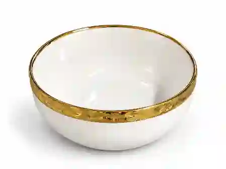 Resim Lamedore Mesh Beyaz Gold Corba Kasesı 14,5X14,5X6 Cm