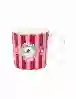 Resim Pip Studio Love Birds Çizgili Kırmızı Pembe Porselen Kup 150ml