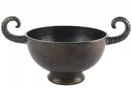 Resim Kurşun Rengi Boynuzlu Dekor Kase