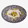 Resim Chiara Alessi Capri Mavi Limon Buketi Oval Tepsi 50cm