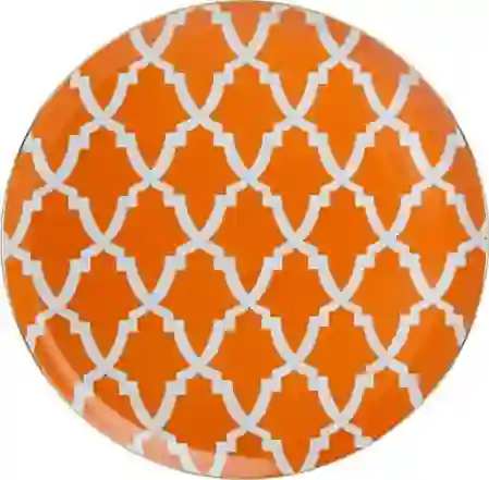 Resim Porland Morocco Desen Turuncu Düz Tabak 28Cm 04Ap018767