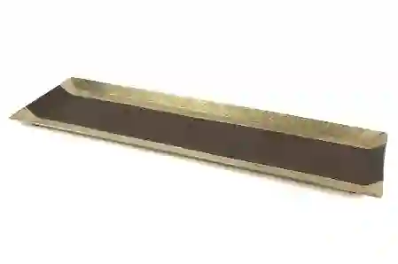 Resim Mikasa Moor Gold Kahve Deri Kaplı Dikdörtgen Tepsi 65x21x3cm