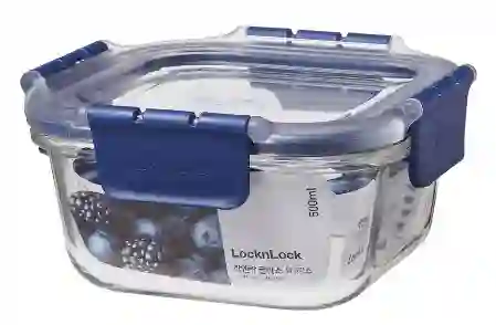 Resim LocknLock Top Class Fırın Saklama Kabı Kare 500mL Mavi