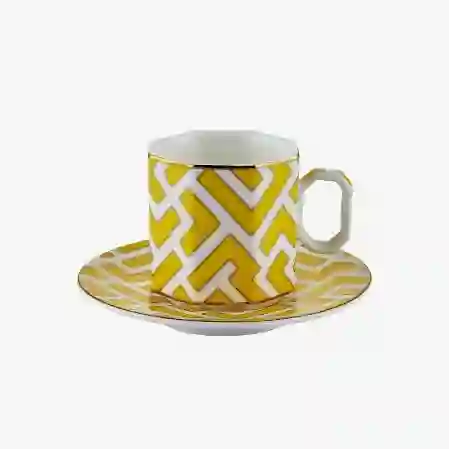 Resim CAROLINE KÖŞELİ SARI TÜRK KAHVESİ FİNCAN SETİ (90ml)