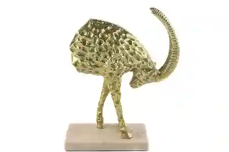 Resim Gold Mermerli Antilop Dekor Obje