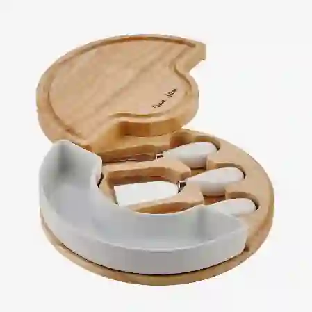 Resim Chiara Alessi Acacia Elegance Kahverengi Ahşap Peynir Sunum Tabağı  &Chiara Alessi&