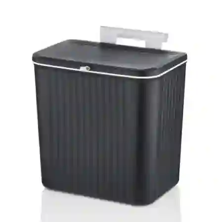 Resim Kosova Çift Yön Kapak Siyah Çöp Kovası 15L