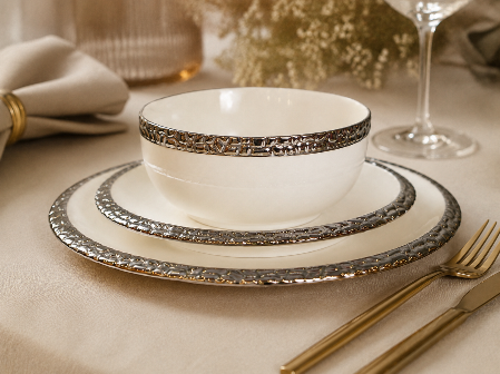 Resim MESH BEYAZ SILVER CORBA KASESI 14,5X14,5X6 CM